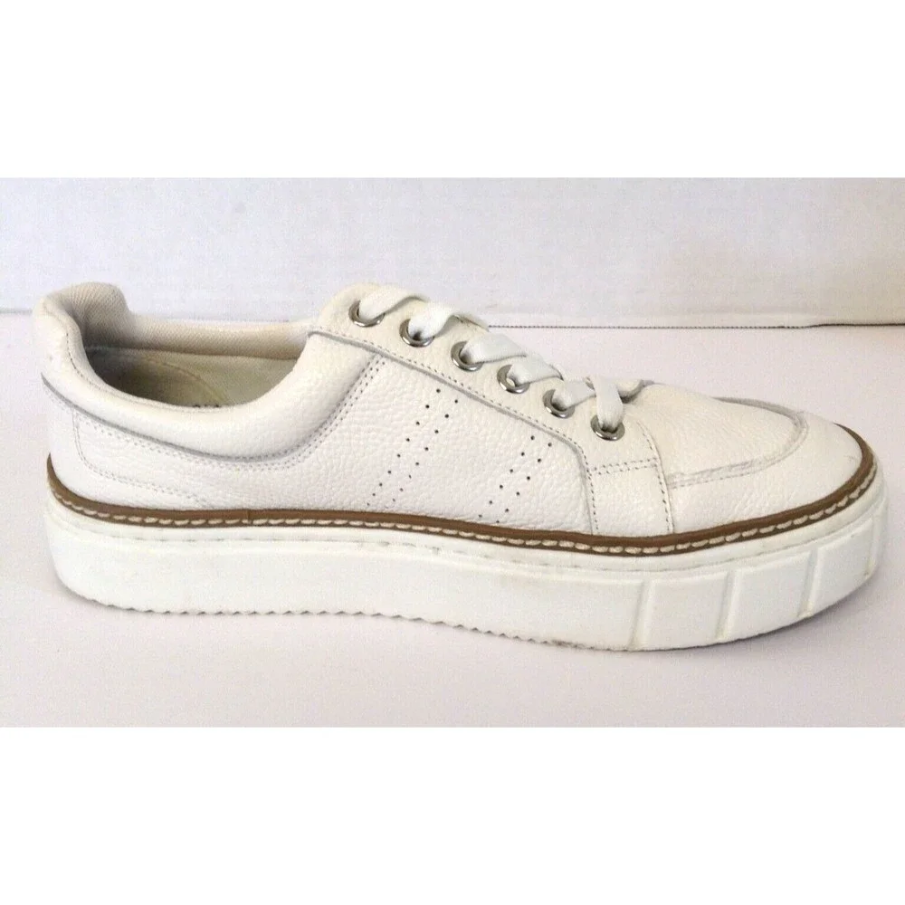 Vince Camuto Sneakers Wn 6.5 Rezelli White Leather Comfort Platform Shoes Preppy